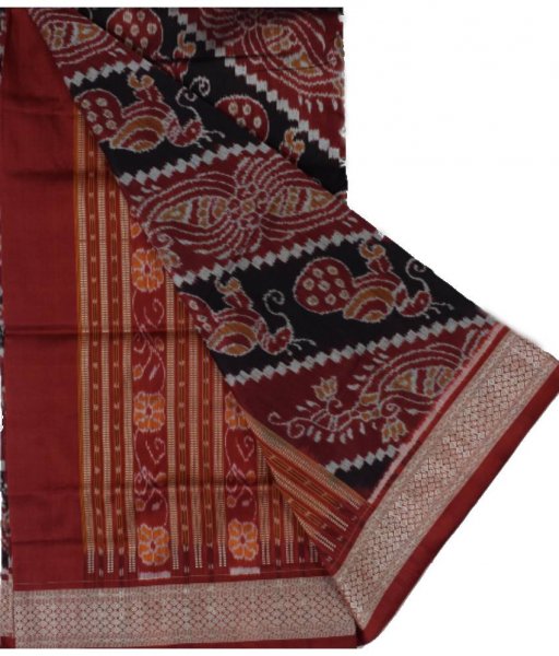 Peacock Pattern Sambalpuri Silk Saree